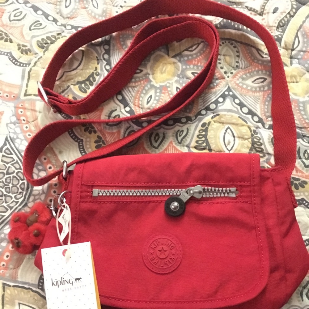 Kipling Sabian Crossbody Cherry Red NWT 🍒🐒
